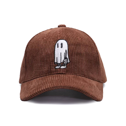 "Ghost With A-" Corduroy embroidered cap