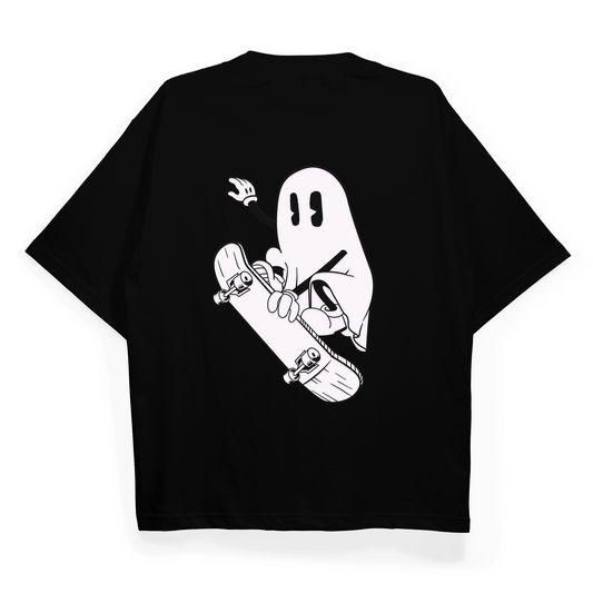 "Ghost With a Skateboard" Oversized Fit T-Shirt